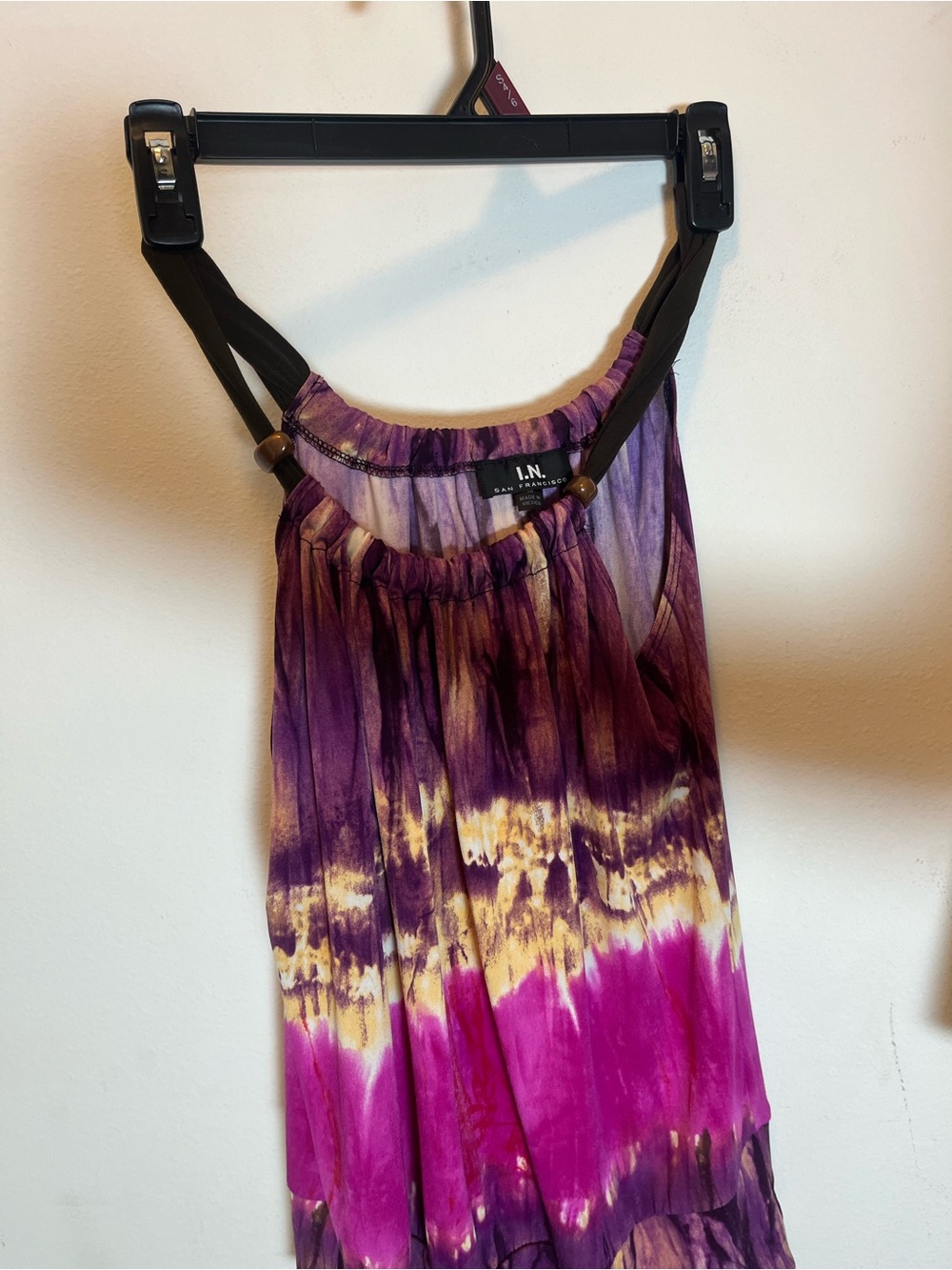 I.N. San Francisco Tie Dye Beaded Camisole Tank Size M Y2K